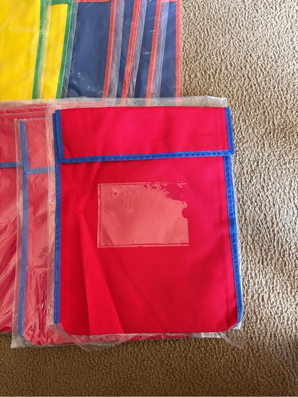 New really good stuff - large book bags Red, Yellow, Blue - Picture 2 of 3
